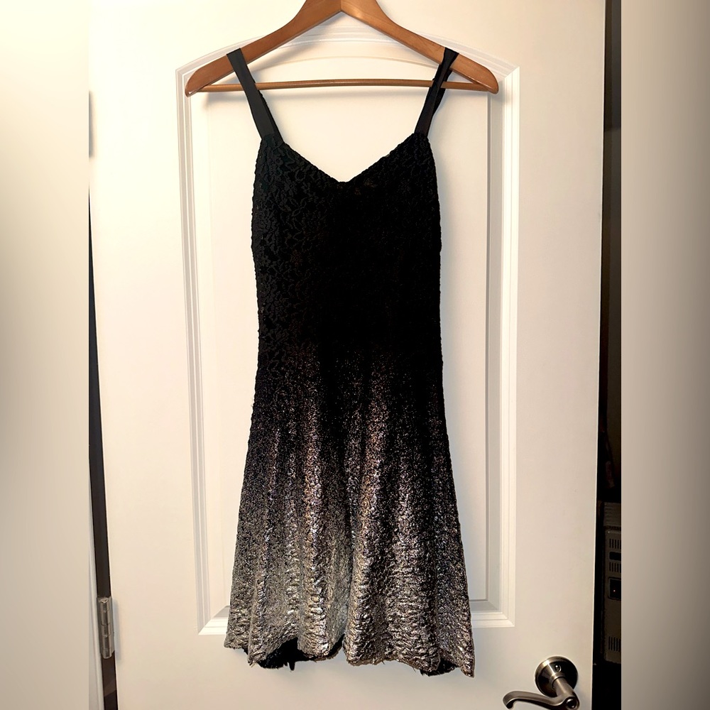 Free people black and silver dress in great condition